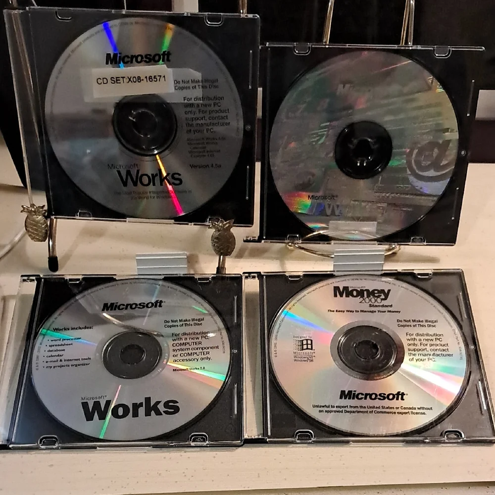 Microsoft Works and Money CD Collection - Silver and Black